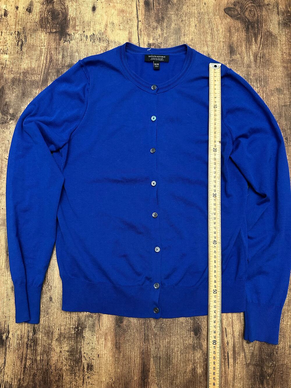 Banana Republic Blue Womenswear Cardigan with Button Front Crew Neckline Long Sl
